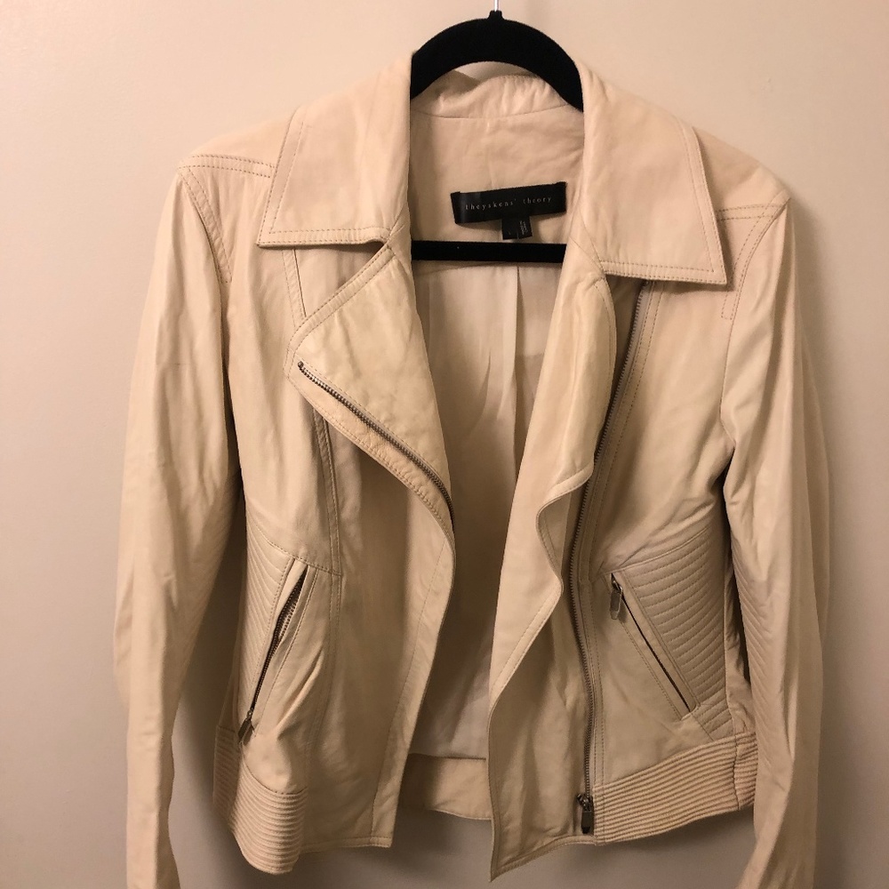 White Theyskens Theory Leather Jacket